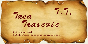 Tasa Trašević vizit kartica